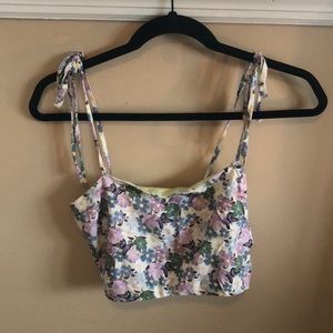 Butterfly Floral Crop Top Size Medium
